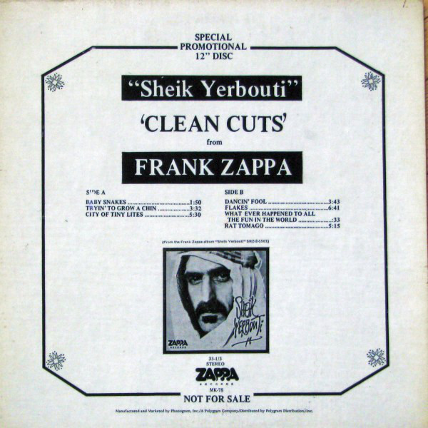 FRANK ZAPPA - SHEIK YERBOUTI - CLEAN CUTS - PROMO